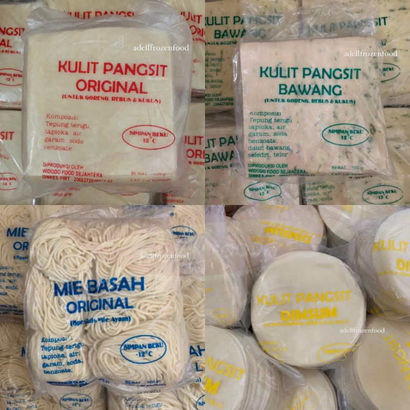 

WIDODOFOOD Kulit Pangsit Original / Kulit Pangsit Bawang / Mie Basah / Kulit Dimsum 500gr