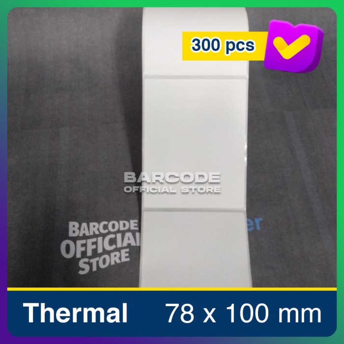 

perekat-pengikat- kertas sticker label printer barcode 78 x 100 mm - 1 line - thermal -pengikat-