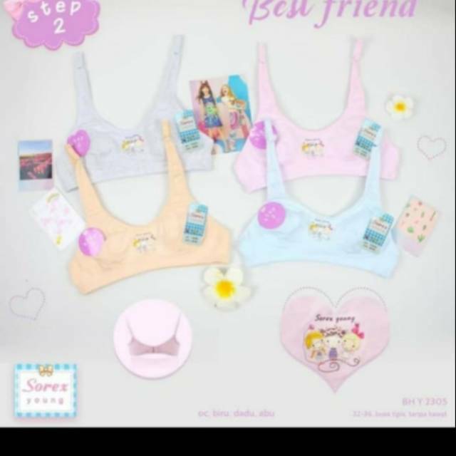 Sorex Young Bra Remaja Miniset Best Friend Y 2305 Step 2 Busa Tipis Tanpa Kawat Kait 2
