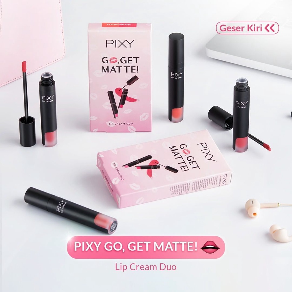 Pixy Socia Love Lip Duo l Pixy Go Get Matte Lip Cream Duo FREE Hand Gel / Hand Mist