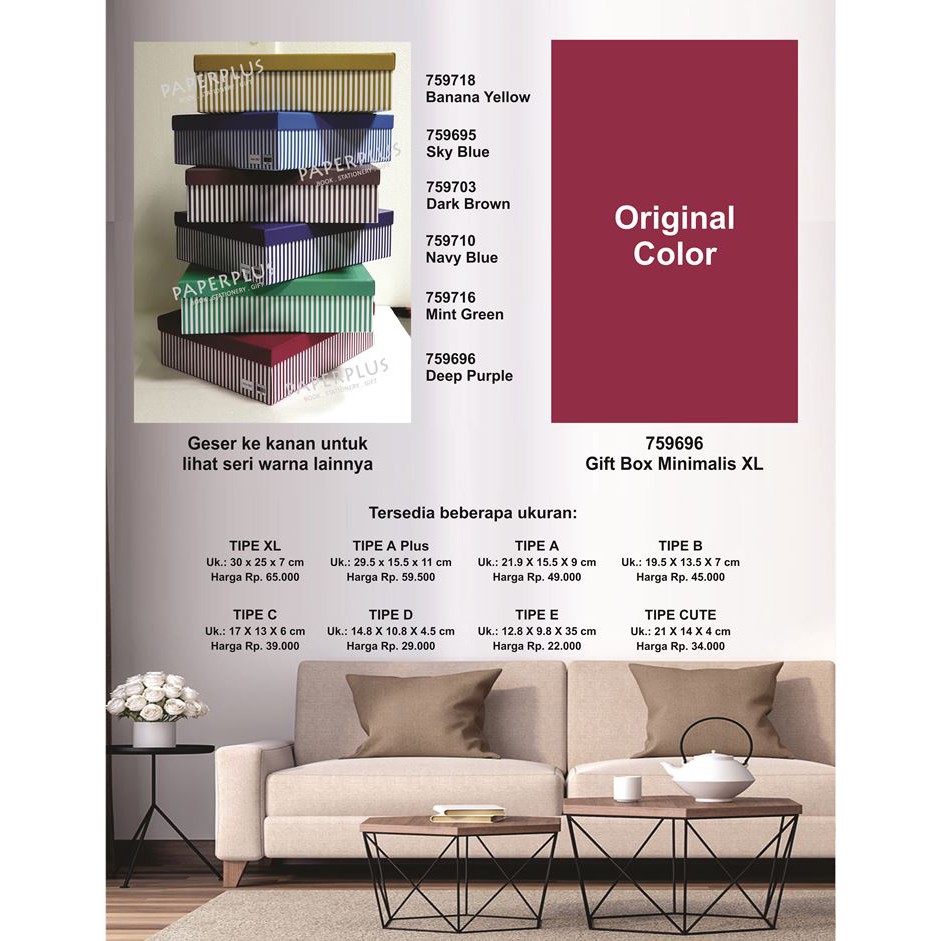 

Kotak kado/Kotak Hadiah/Gift Box Minimalis XL_Garis Spectra Deep Purple