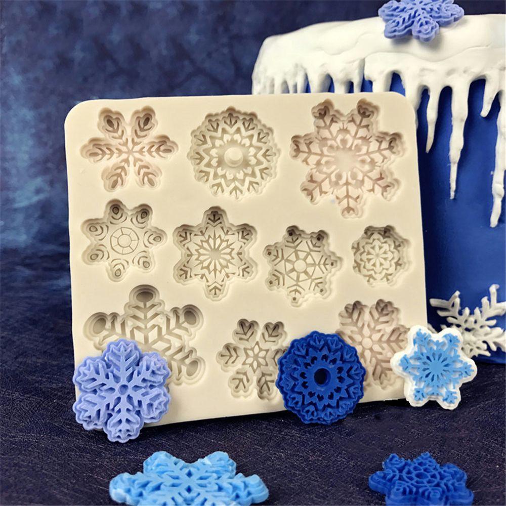 Solighter Fondant Cetakan Kue Pastry Snowflake Sugar Paste Silikon