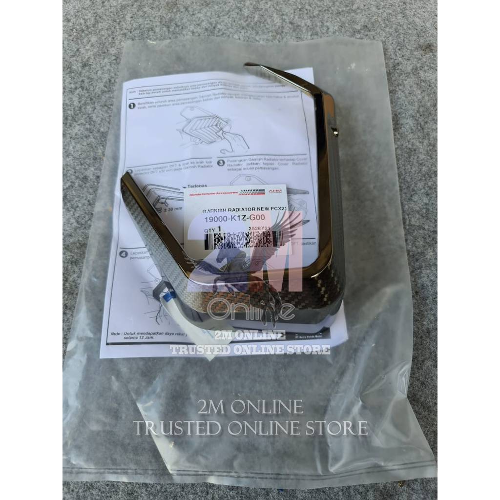 Mdr Garnish Radiator PCX 160 Carbon Chrome Ori AHM 19000-K1Z-G00