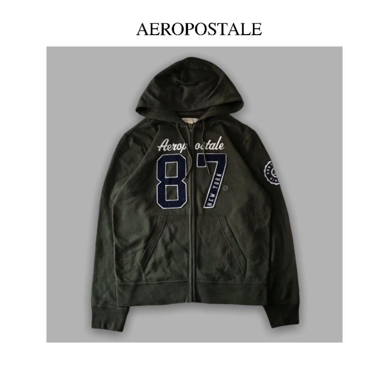 AEROPOSTALE ZIPPER HOODIE HIJAU ARMY
