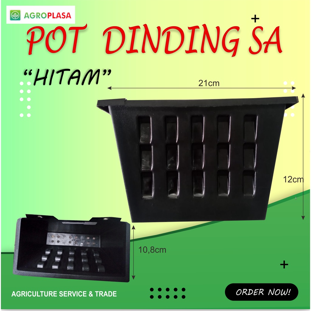 Pot Dinding SA Pot Bunga Pot Tanaman Hias- Hitam