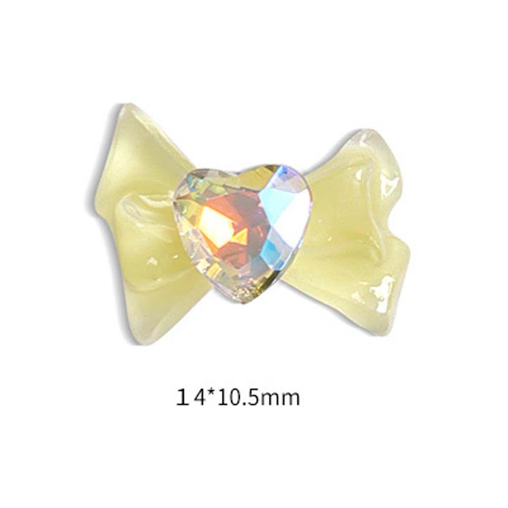 Mxbeauty Hiasan Nail Art Aurora Warna-Warni 3D Bownot Bow Crystal Bow Nail Charms