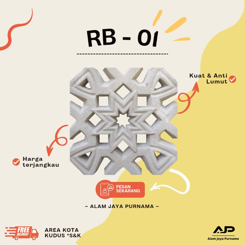 Roster Beton - RB 01 30x30x8cm