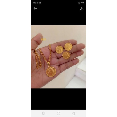set koin kuningan lapis emas (pesanan)
