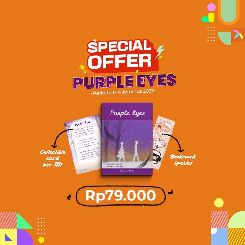 Novel Purple Eyes + Bonus - Prisca Primasari