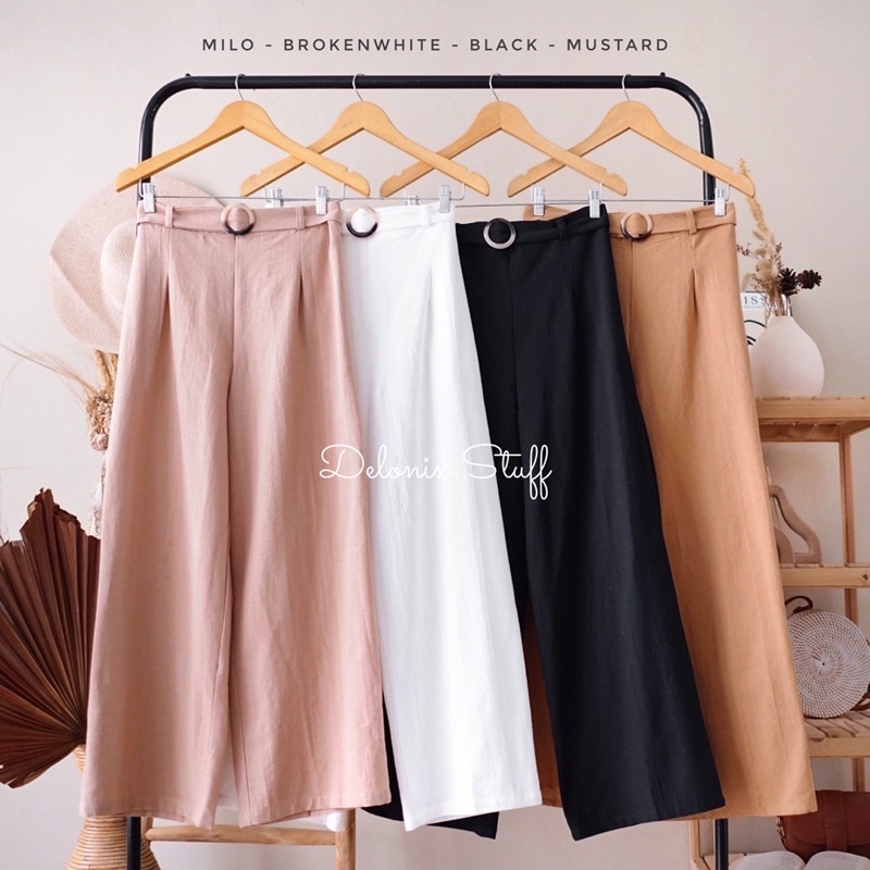 Ghea highwaist linen kulot