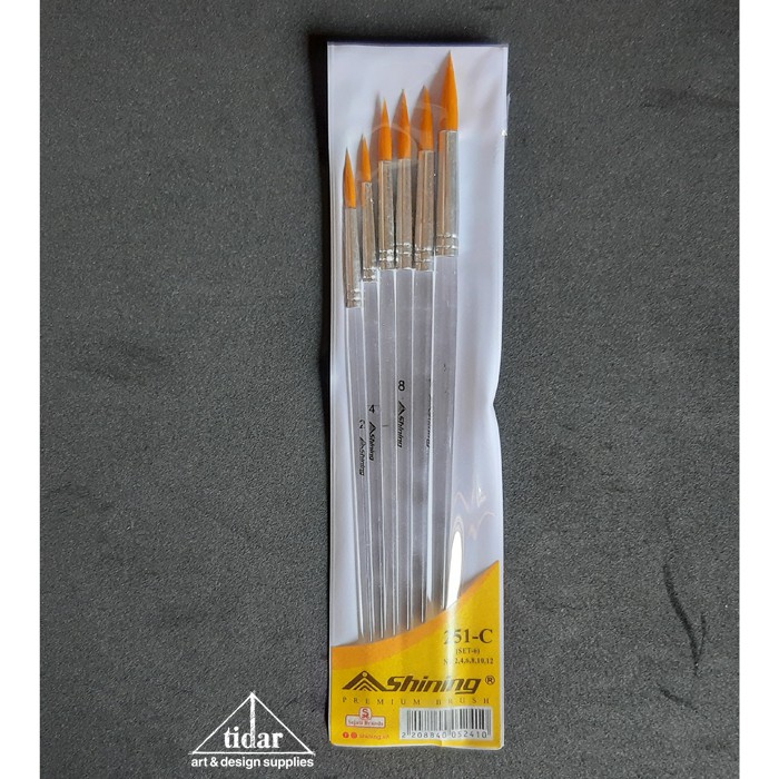 

Brush / Kuas Shining 251-C 6 pcs / Kuas Lukis Round