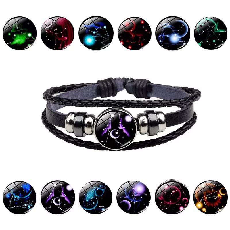 INDOMINI A004 GELANG ZODIAK TANGAN WANITA PRIA KEPANG ZODIAC FASHION KOREA GLOW IMPORT MURAH HIASAN
