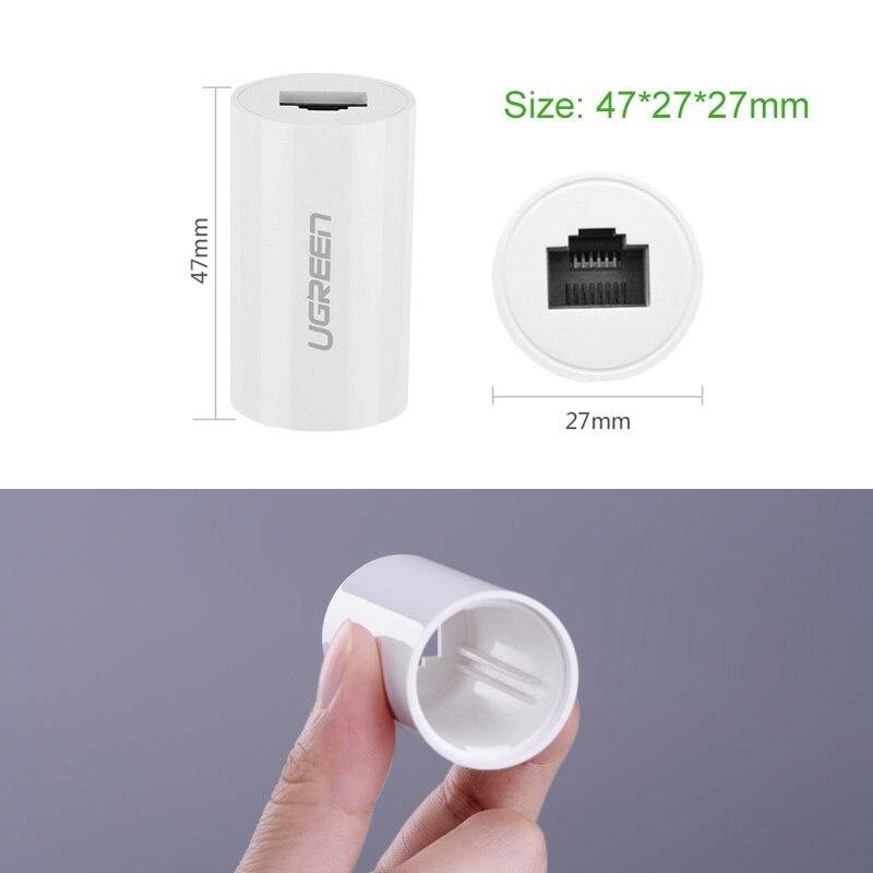 Ugreen Kabel Adapter Extension Konektor Ethernet RJ45 Female Ke Female Anti Petir