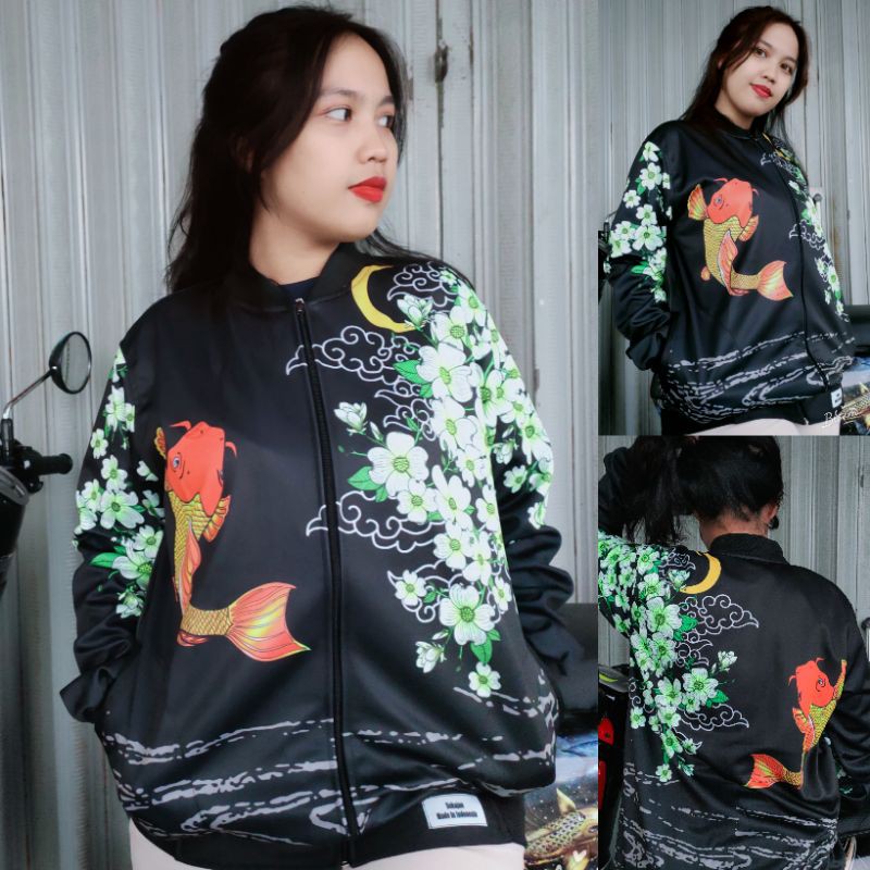 Bomber Sukajan Koi/Jaket Sukajan Koi Printing