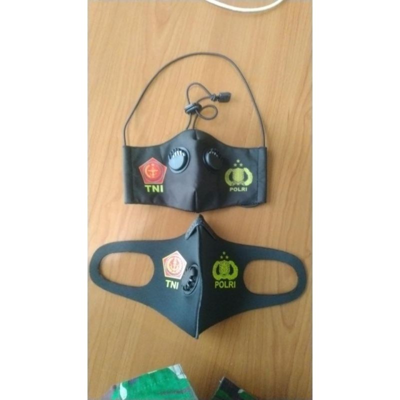 masker TNI polri ventilator bahan tebal