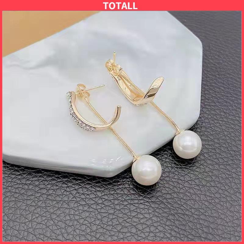 COD Anting Mutiara Berlian Elegan Anting Fashion Sederhana-Totall