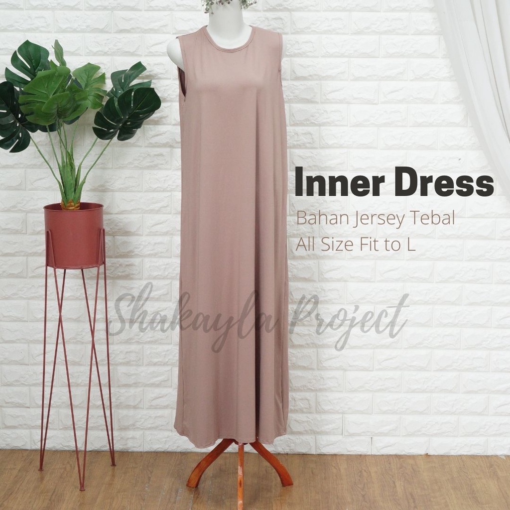 Inner Dress Singlet bahan Jersey Tebal Premium All Size Fit To L