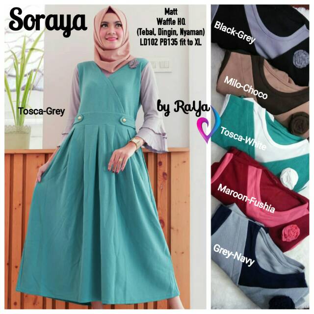 SORAYA MAXY DRESS GAMIS WAFFLE MURAH