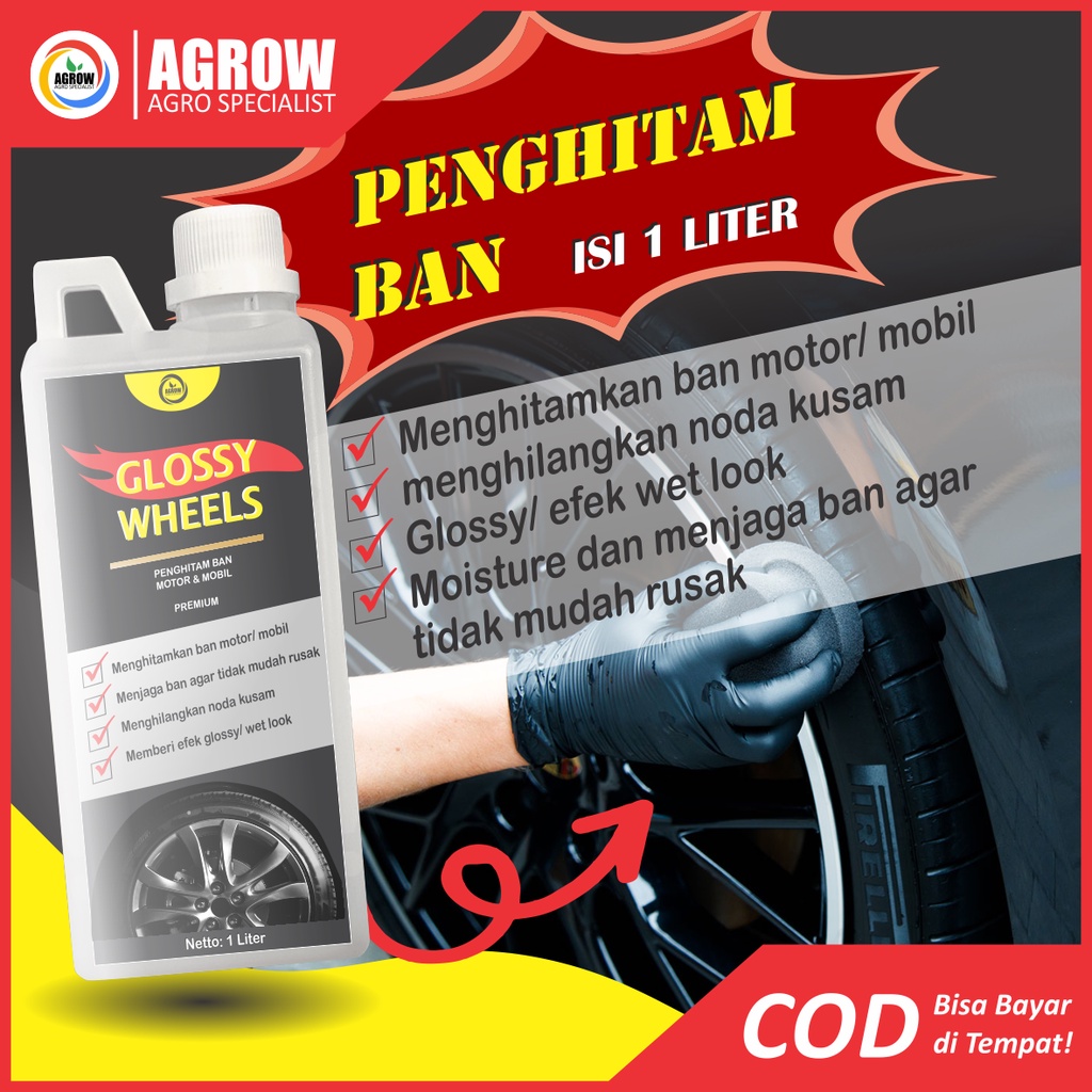 Semir Ban Glossy Wheels Berkualitas Murah Penghitam Pengkilap Ban Tire Gel Cuci Mobil Cuci Motor 500 Ml