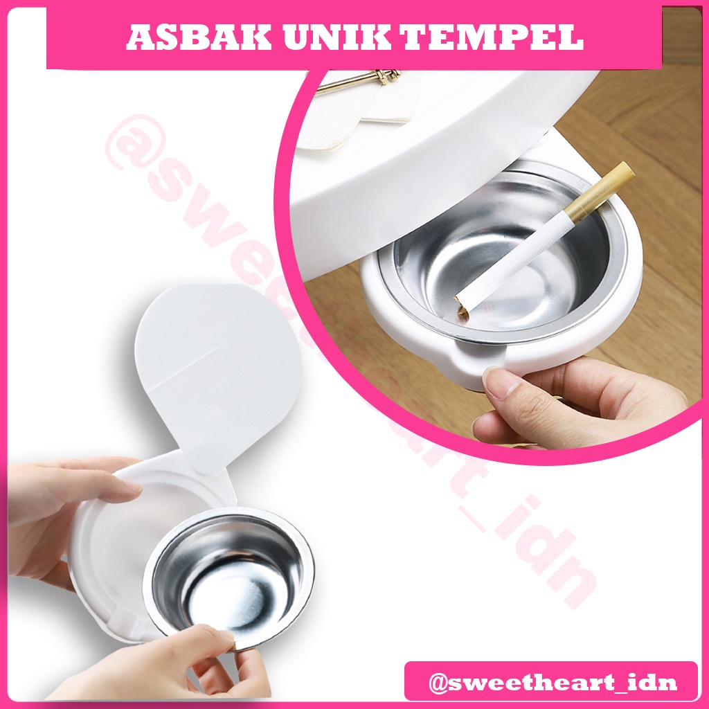 asbak unik tempel bawah meja asbak rokok portable stainless stell portable