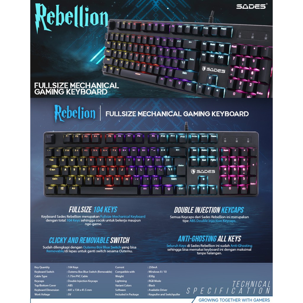 Sades Rebellion Mechanical Keyboard