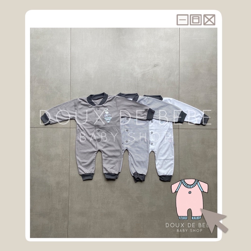 [MOMMYONLINE] NOVA Jumper Bayi NOVA Jumpsuit Baby NOVA (Panjang) 3 - 6 bulan Grey Series