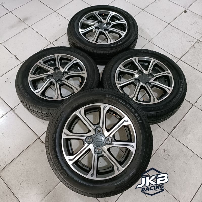 Velg Mobil Second Std New Sigra R14 hole 4x100 + Ban GT 175-65 R14 Ayla Calya Agya Sigra
