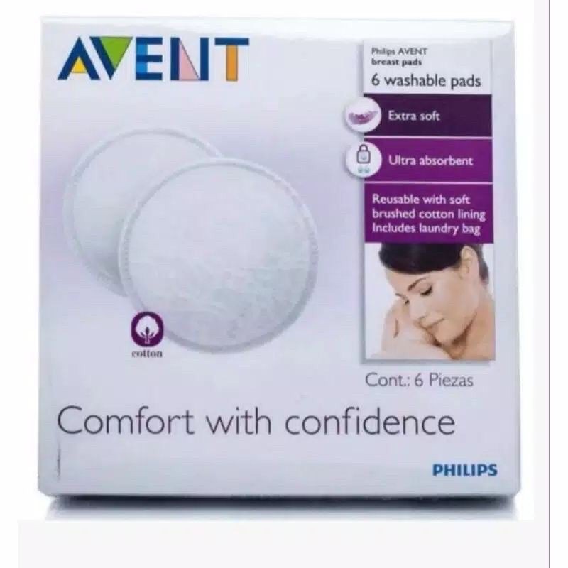 Avent Breastpad isi 6 + laundry bag | Washable Breast Pad