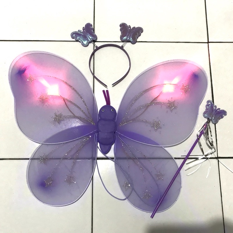 SAYAP KUPU KUPU / SAYAP MAINAN/ SAYAP PERI ANAK LED