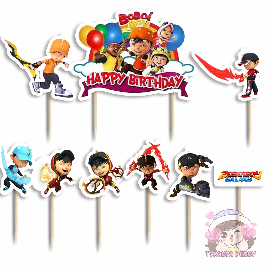 Topper Cake Hiasan Kue Ulang Tahun motif karakter BOBOIBOY