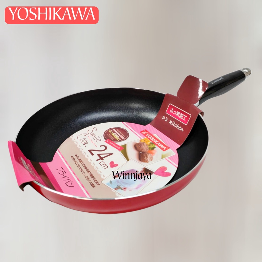 Pengorengan Anti Lengket Murah Dan Bagus Yoshikawa Fry Pan Non Stick Merah