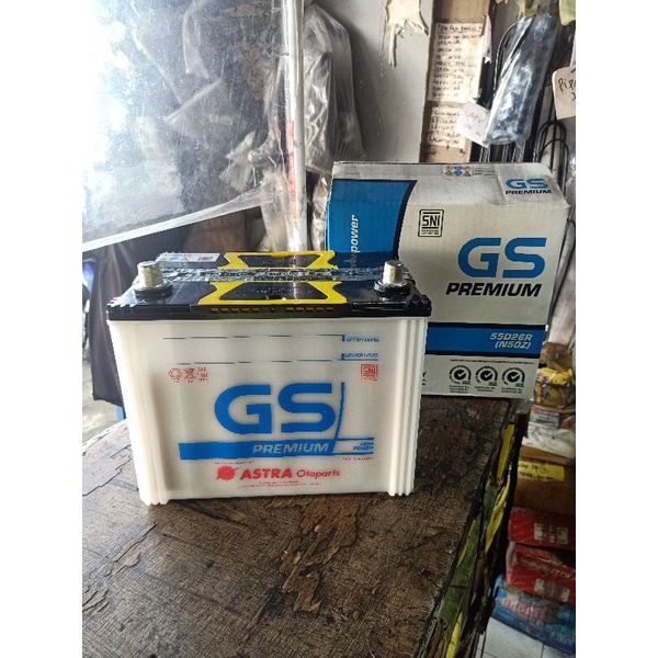 Aki Accu Basah Mobil GS Premium Astra N50Z 55D26R 12V-60AH Original