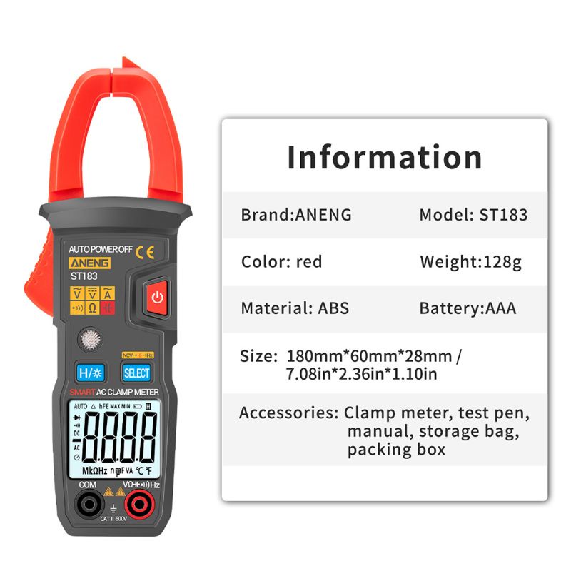 Mary ST181 Multimeter Ammeter Digital DC / AC 6000 Hitungan Untuk Mobil