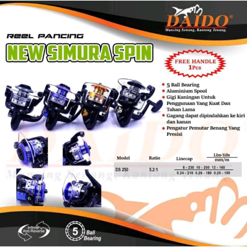 Reel Daido Simura spin DS250 free handle
