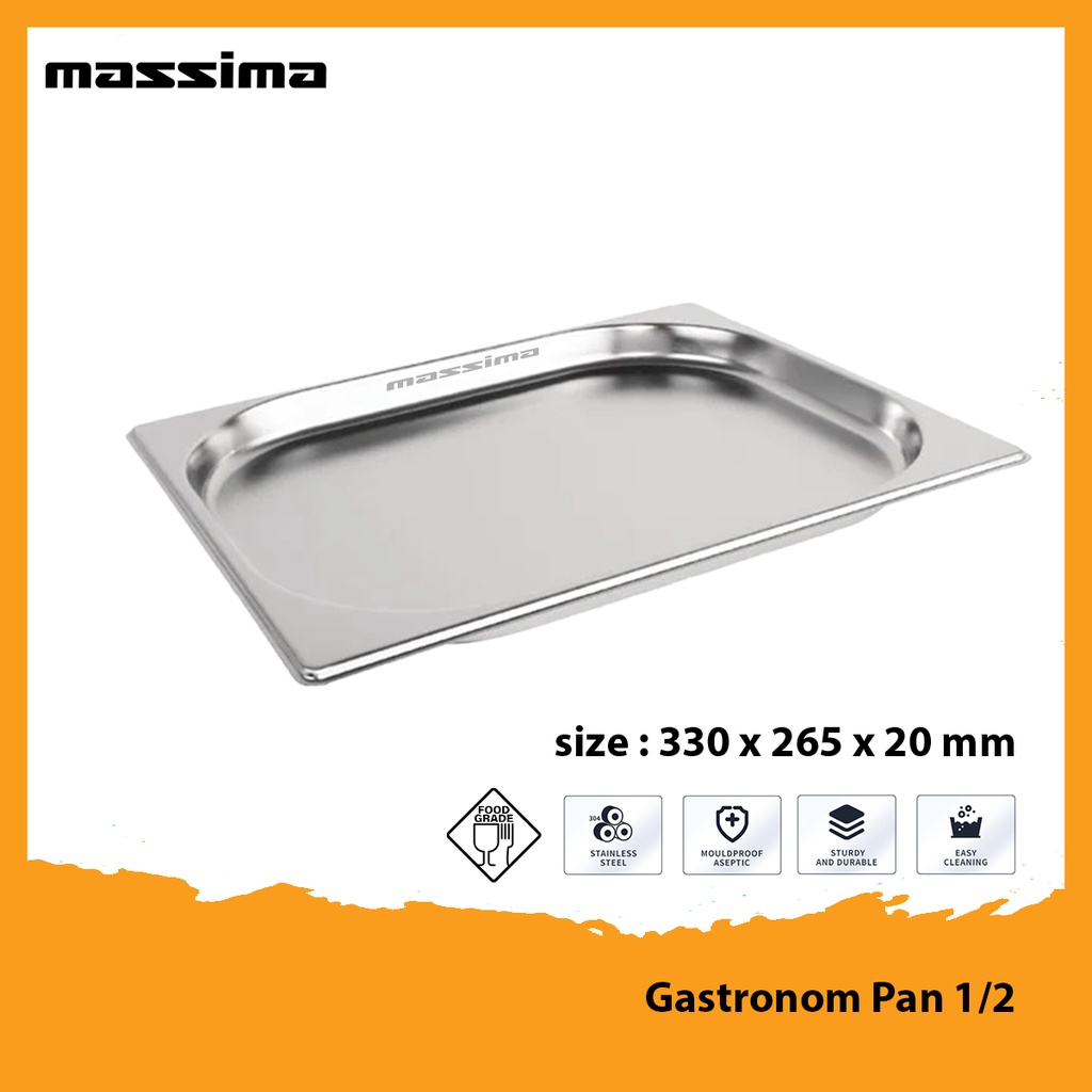 Jual Stainless Steel Gastronom Food Pan GN Pan 1/2 Tinggi 2 Cm 20 Mm ...