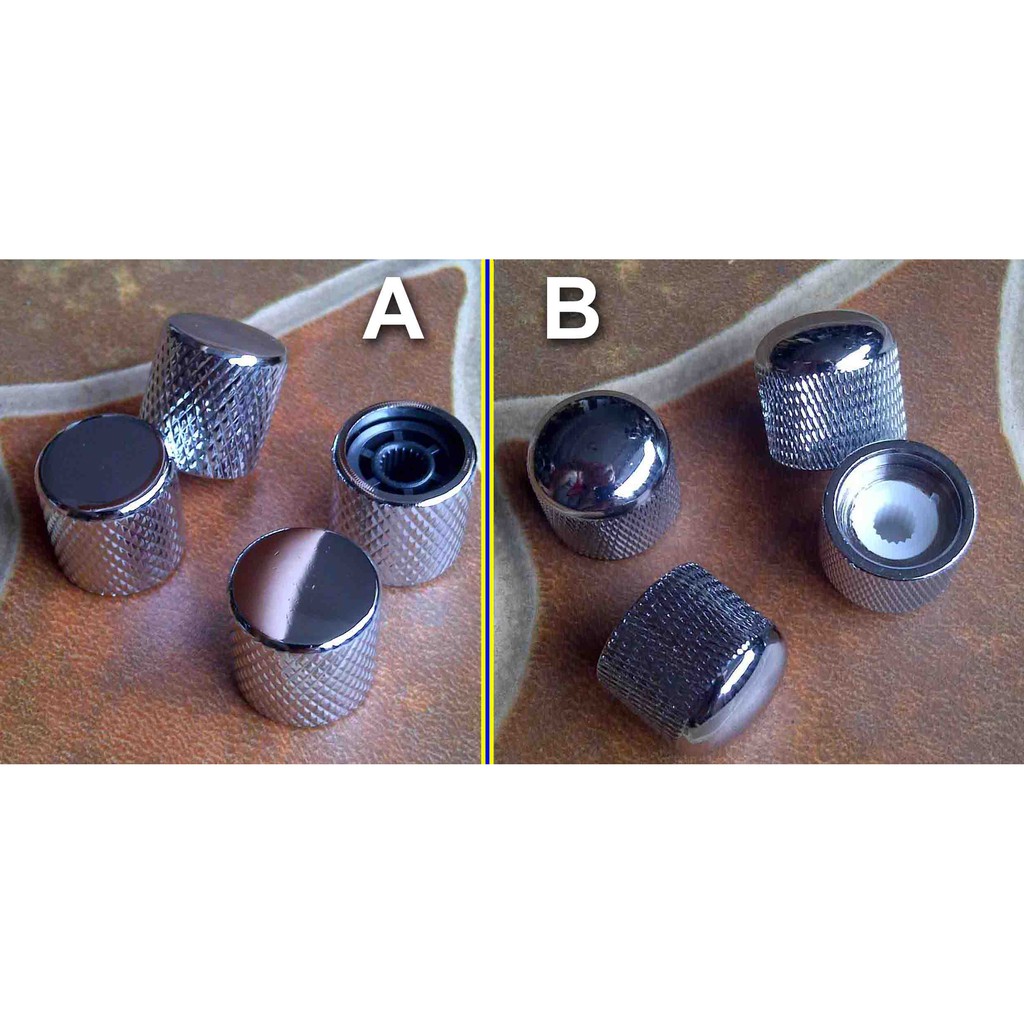 Chrome Knob Dome Split Shaft Metal Besi Potensio Volume Tone Gitar Bass Knop G&L Telecaster Ibanez