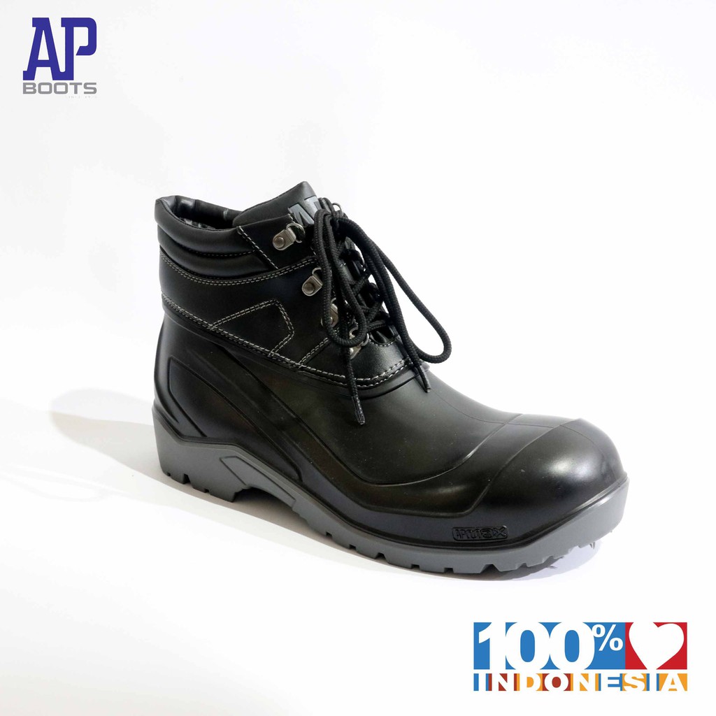 AP MAX 39-43 BLACK - SEPATU SAFETY PRIA KARET  - AP BOOTS