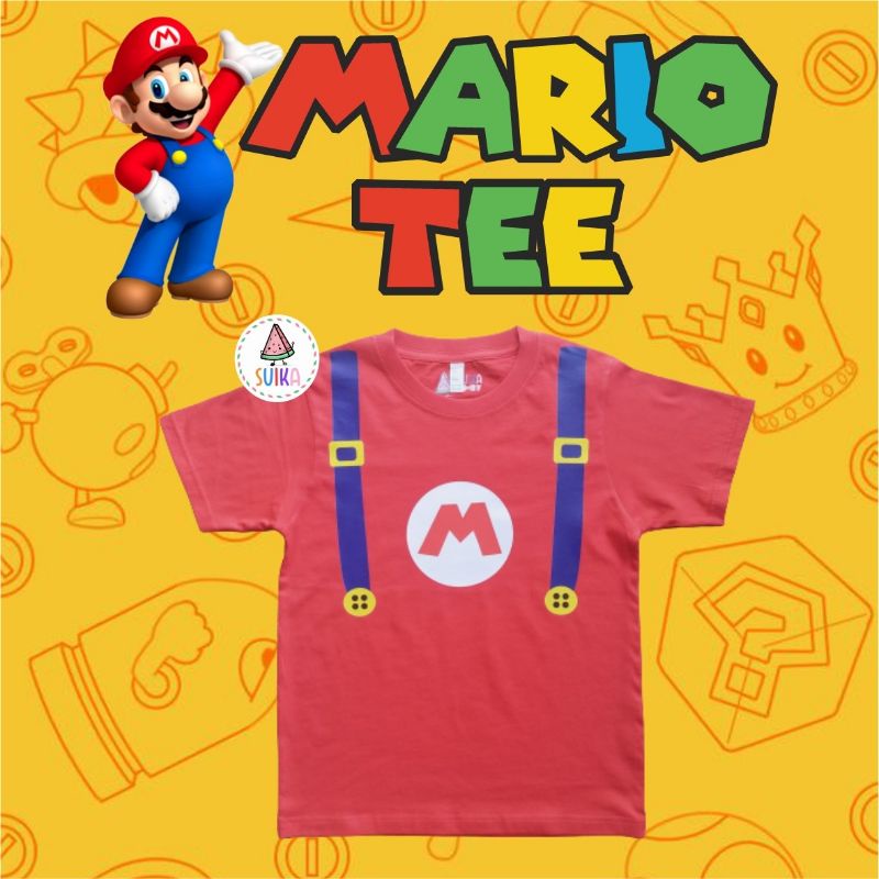 kaos anak dewasa mario bross