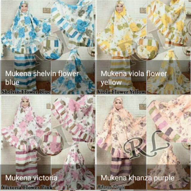 Mukena lebaran cantik corak bunga katun jepang/mukena katun jepang/mukena muslim