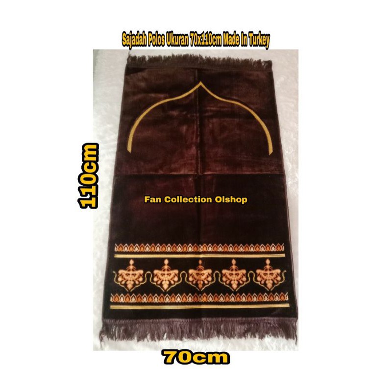 SAJADAH POLOS TURKI TURKEY TURKIYE PREMIUM UKU 70x110CM MEWAH