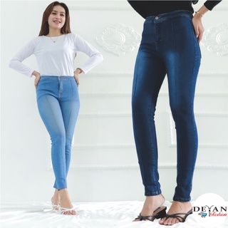 Image of DEYAN - Celana jeans high waist lipat tulang tengah