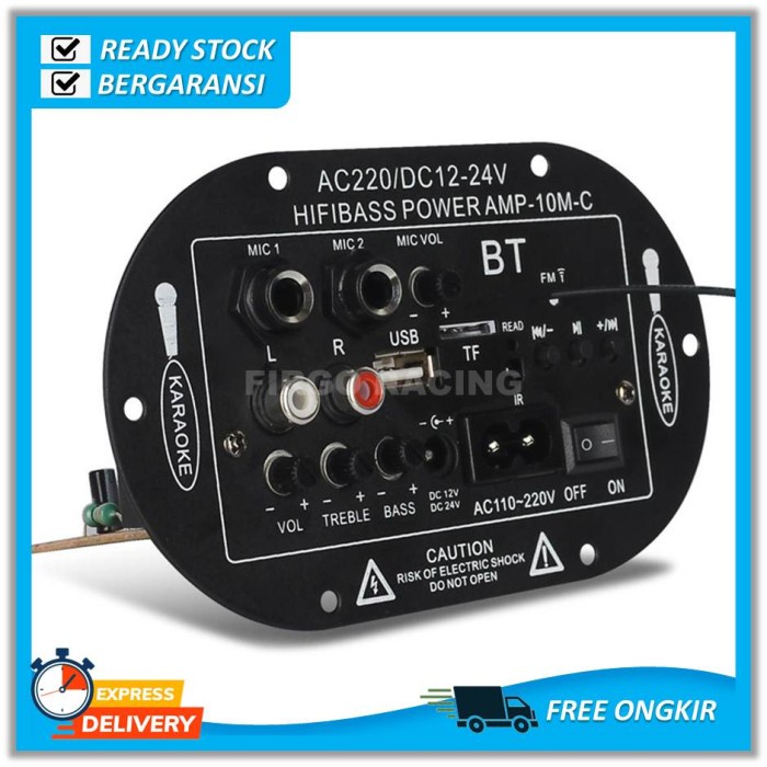 KIT POWER AMPLIFIER SUBWOOFER BLUETOOTH FM USB 35W DC 12V 24V AC 220V