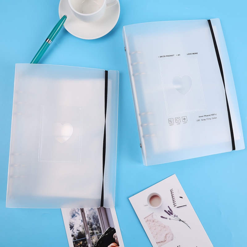 10 Lembar Folder Flipbook 6 Lubang Bahan PP Frosted Transparan Ukuran A5 Untuk Kantor/Hot Sale