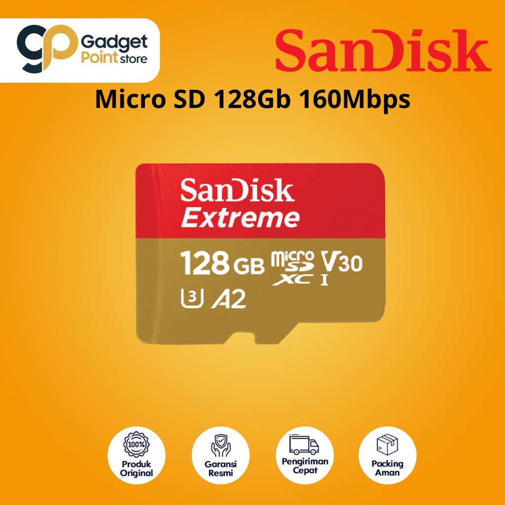 Memory 128gb 190mbps | SanDisk Extreme Micro SD CL10 128GB A2 190mbps MicroSD - Garansi Lifetime