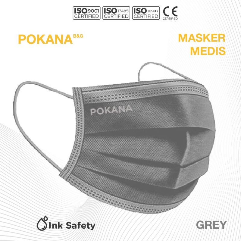 POKANA Black 4-ply Earloop Medical Face Mask - Box isi 25 pcs (Black ) - Adult