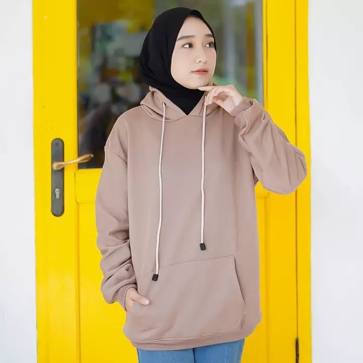 Hoodie  Mocca Polos Tebal &amp; Lembut | Dhea Fashion