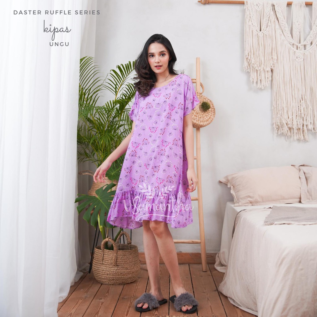 vSamantha - Daster Viral Ruffle Rayon Motif