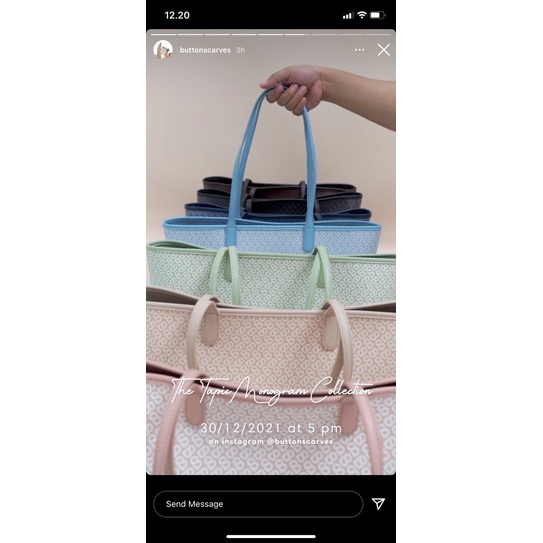 Izzy tote bag buttonscarves