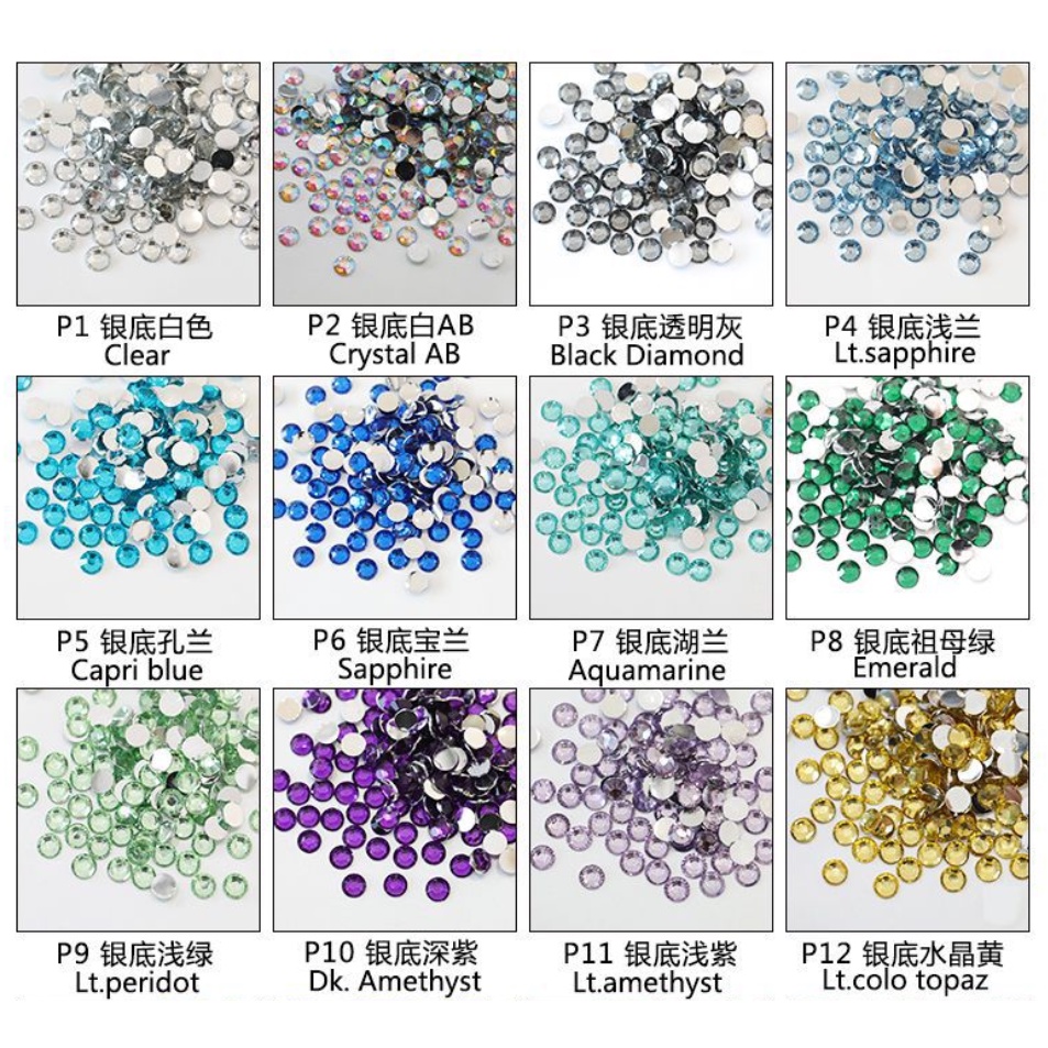 [1000 PCS] Rhinestone 3mm Gems Henna Manik Tasbih Manik Kuku Permata Tasbih Kuku Nail Art Gem Permata Non Hotfix [P51-P90]