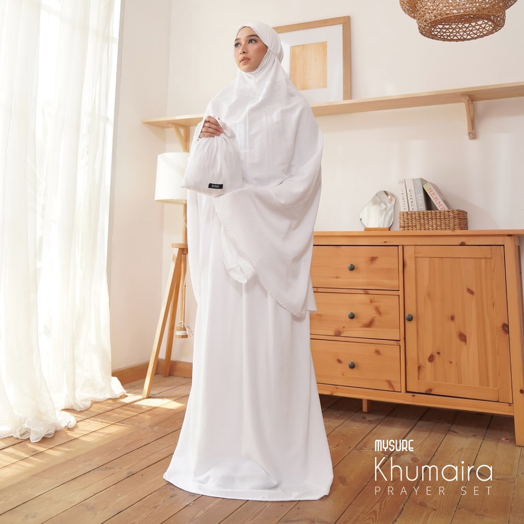 MUKENA DEWASA WARNA PUTIH BAHAN CRINKLE